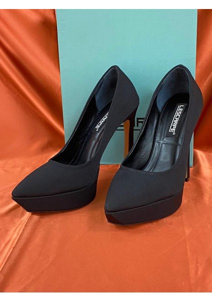 LES029 Siyah Platformlu Stiletto Kadın Topuklu Ayakkabı fırsatları
