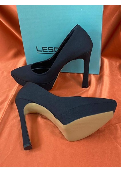 LES029 Siyah Platformlu Stiletto Kadın Topuklu Ayakkabı indirimleri