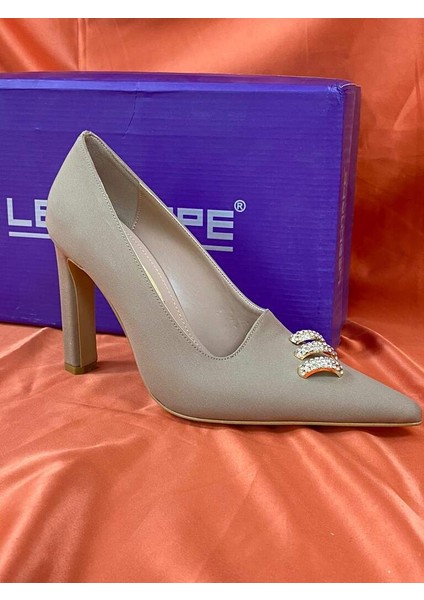 LES030 Vizon Kadın Abiye Taşlı Stiletto Topuklu Ayakkabı fiyatları