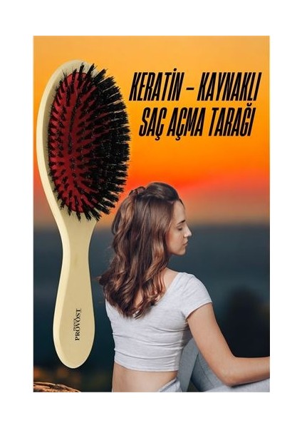 Engithalat Keratin Mikro Kaynak Saç Açma Fırçası Sağlıklı Ahşap