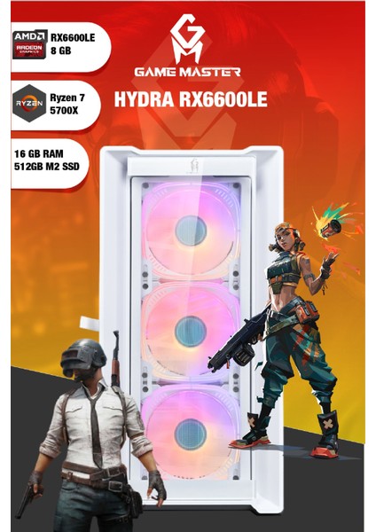 Hydra RX6600LE Ryzen 7 5700X 16GB Ram 512GB Nvme M.2 SSD RX6600LE 8gb Sıvı Soğutuculu Gaming Pc indirimleri