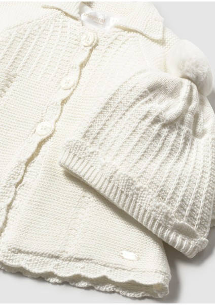 Newborn Kız Bebek Örgü Uzun Hırka ve Şapka modelleri