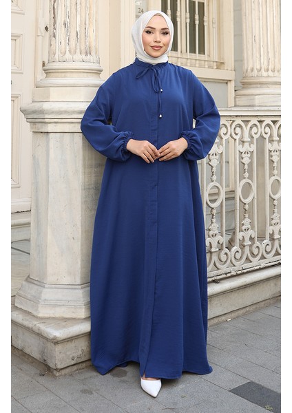 Kolu Lastikli Fermuarlı Ferace 0140-09 Koyu Lacivert fiyatları