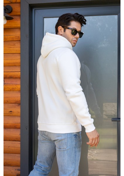 Kapüşonlu Boydan Fermuarlı 3 Iplik Şardonlu Pamuklu Sweatshirt fırsatları