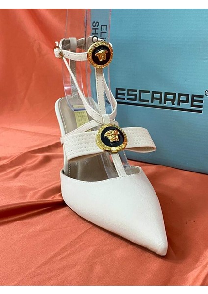 LES032 Bej Özel Seri Stiletto Kadın Topuklu Ayakkabı modelleri