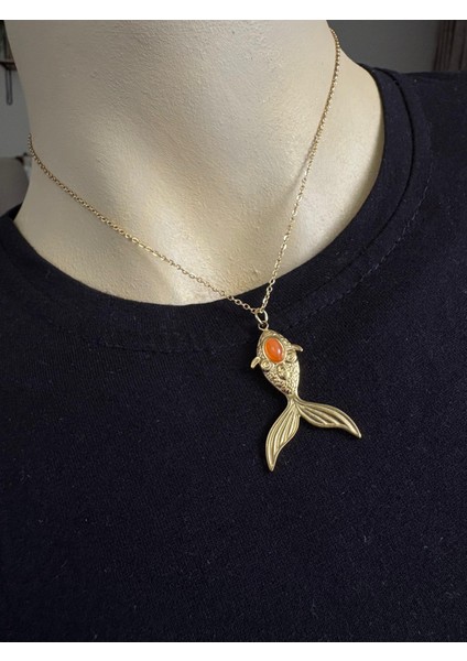 Çelik Şans Balığı Kolye