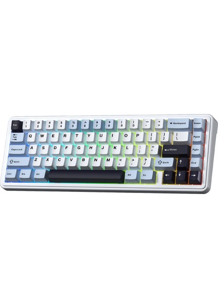 F65 Reaper Switch Mekanik Rgb Tkl Makrolu Hot Swap Kablosuz Klavye Buz Mavisi