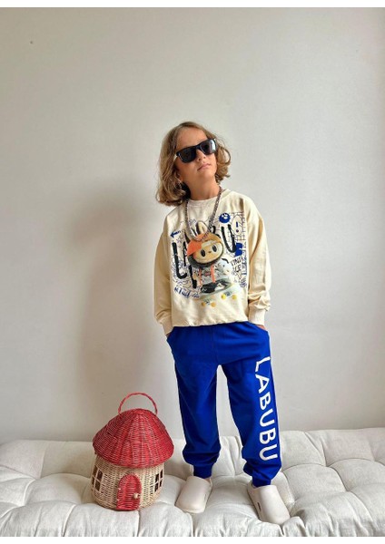 Labubu Süper Kalite Erkek Çocuk 2 Iplik Pamuklu Kumaş Alt Üst Takım