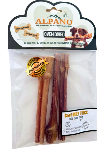 Beef Buly Stick 6-7" / Sığır Kamış Çubuk 6-7" Fırınlanarak Kurutulmuş Çiğnemelik Ödül Maması