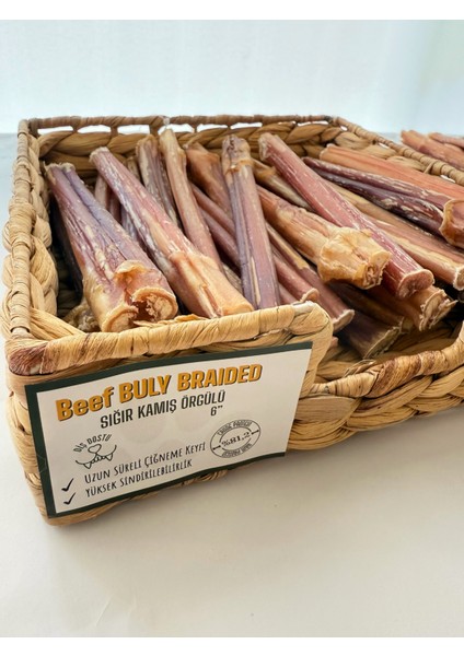 Beef Buly Stick 6-7" / Sığır Kamış Çubuk 6-7" Fırınlanarak Kurutulmuş Çiğnemelik Ödül Maması modelleri