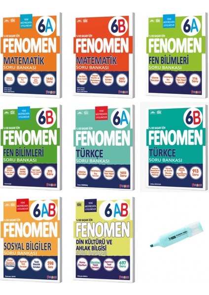 6. Sınıf Matematik Fen Bilimleri Türkçe Sosyal ve Din Soru Bankası