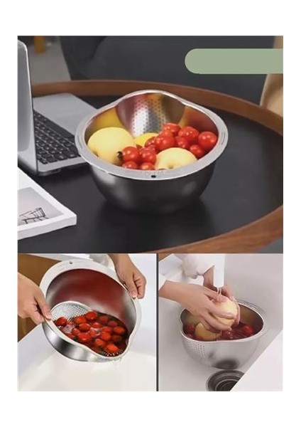 Engithalat Inox Süzgeç Pirinç Makarna Salata Süzgeci 304 Paslanmaz Çelik 2 Adet fırsatları