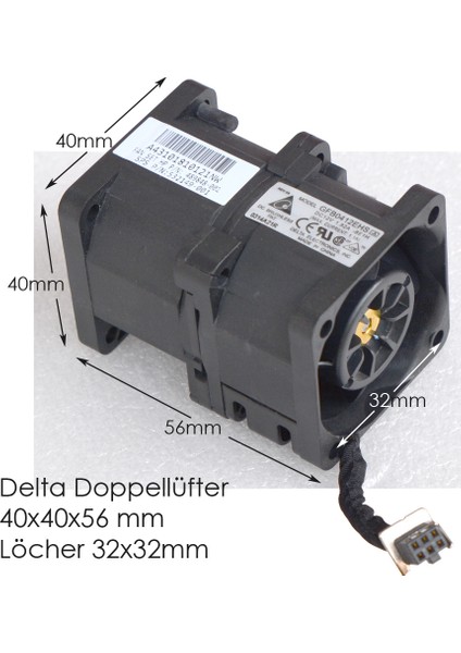 Delta DC12V 1.82A 40X40X56MM Bilgisayar Sunucu Soğutma Fanı modelleri