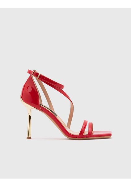LES047 Kırmızı Rugan Kadın Topuklu Ayakkabı Stiletto fırsatları