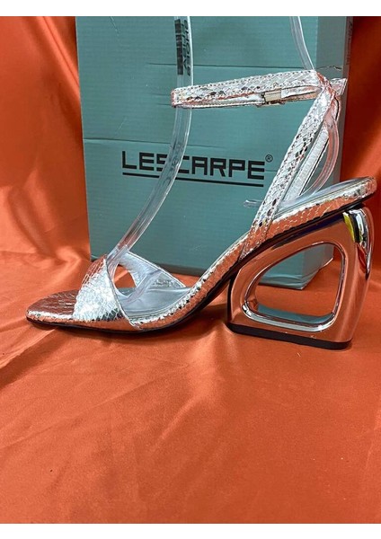 LES049 Gümüş Sultan Tasarım Kadın Topuklu Ayakkabı Stiletto
