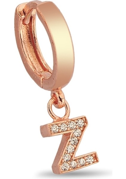 Z Harfi Sallantılı 925 Ayar Gümüş Rose Tek Küpe - 12081202 fiyatları