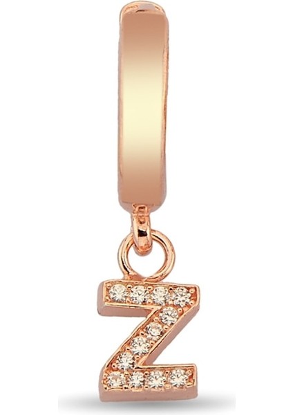 Z Harfi Sallantılı 925 Ayar Gümüş Rose Tek Küpe - 12081202 modelleri