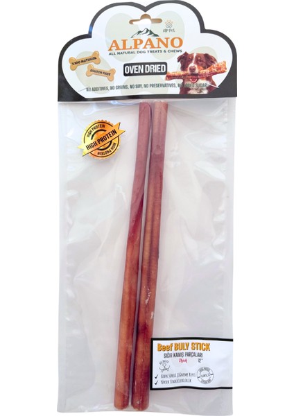 Beef Buly Stick Thick 12"/ Sığır Kamış Çubuk 12" Fırınlanarak Kurutulmuş Ödül Maması