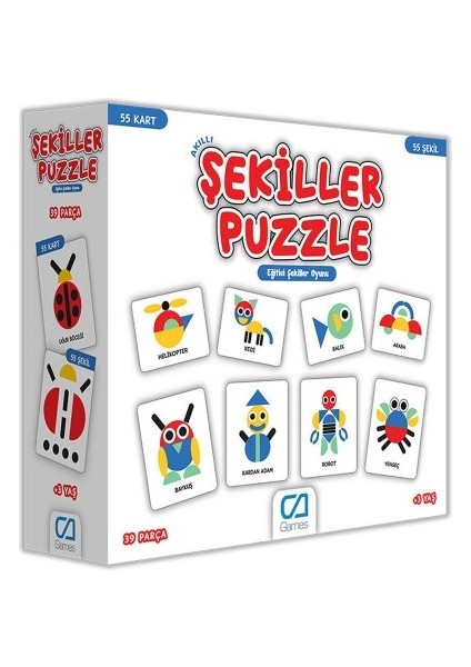 Nessiworld Games Akıllı Şekiller Puzzle 55 Kart 5114