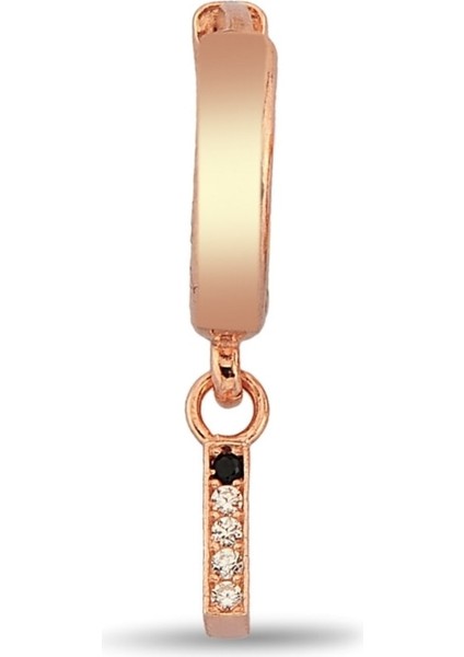 I Harfi Sallantılı 925 Ayar Gümüş Rose Tek Küpe - 12084002 modelleri