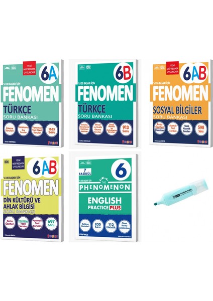 6. Sınıf Türkçe A-B Sosyal Din Kültürü ve Ingilizce Soru Bankası