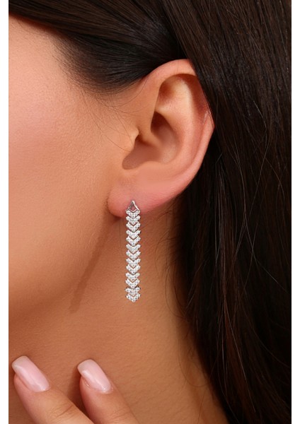 925 Ayar Gümüş V Çavuş Model Su Yolu Küpe - 121120000