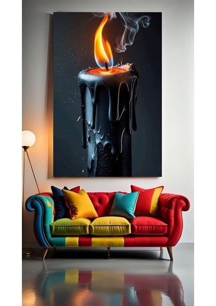 Eriyen Mum Ev Duvar Salon Güzellik Salonu Ofis Dükkan Dekarasyon Kanvas Tablo