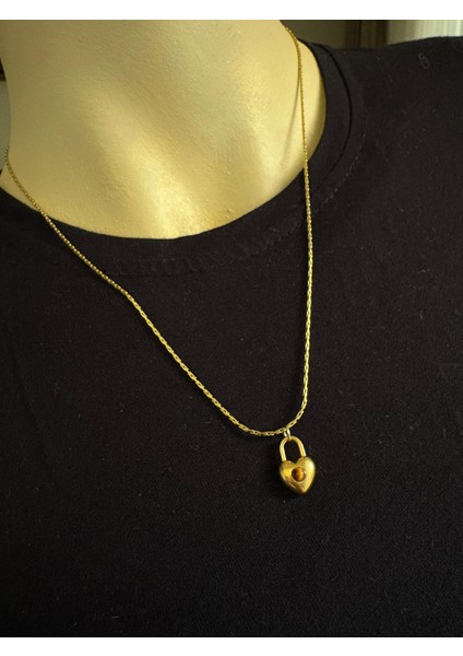 Çelik Kalp Kilit Kolye