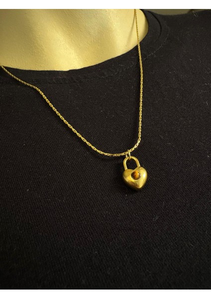 Çelik Kalp Kilit Kolye modelleri