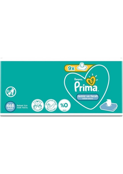 Nessiworld Prima Temiz ve Ferah Islak Havlu Mendil 9'lu 468 Yaprak fiyatları