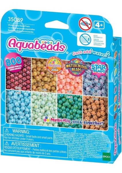 Nessiworld 35089 Aquabeads Suluboya Renkleri Yedek Boncuk Pakedi- 800 Parça +4 Yaş