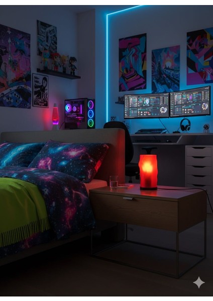 Modern Tasarımlı Kırmızı Bulg Abajur – Dekoratif Masa Lambası modelleri