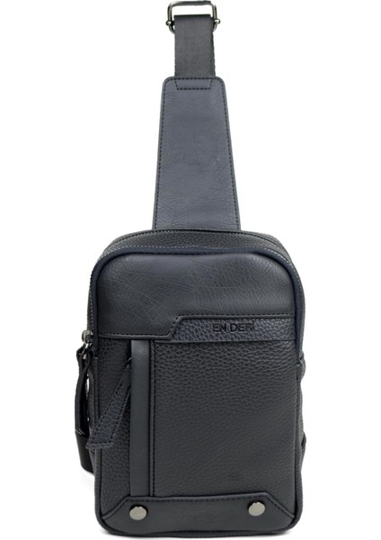 Erkek Siyah Çok Bölmeli Günlük Çapraz Askılı Omuz Çantası