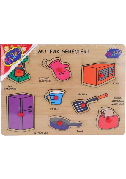 Nessiworld ONY-168-169 Ahşap Tutmalı Mutfak Gereçleri -Onyıl Oyuncak