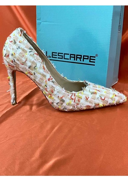 LES048 Çok Renkli Kumaş Desenli Özel Seri Premium Stiletto Kadın Topuklu Ayakkabı fiyatları