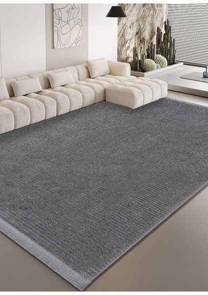 Veron 3604 Antrasit Yumuşak Dokulu Salon Antre Mutfak Yatak Odası Halı Yolluk