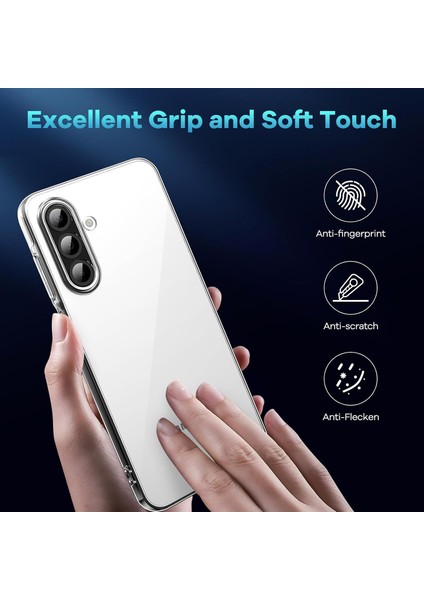 Samsung Galaxy A17 Kılıf Kamera Çıkıntılı Korumalı Yumuşak Şeffaf Silikon + 9h Ekran Koruyucu Cam Set 2in1 fırsatları