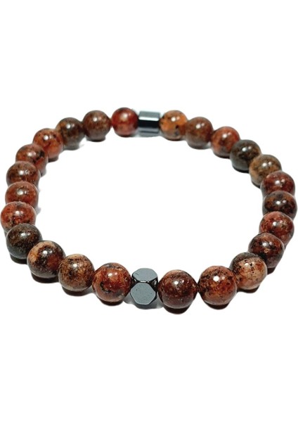 JTSS25DOB1553 Ceyt Hematit Taba Janti Doğaltaş Bileklik