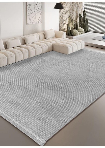 Veron 3603 Gri Yumuşak Dokulu Salon Antre Mutfak Yatak Odası Halı Yolluk
