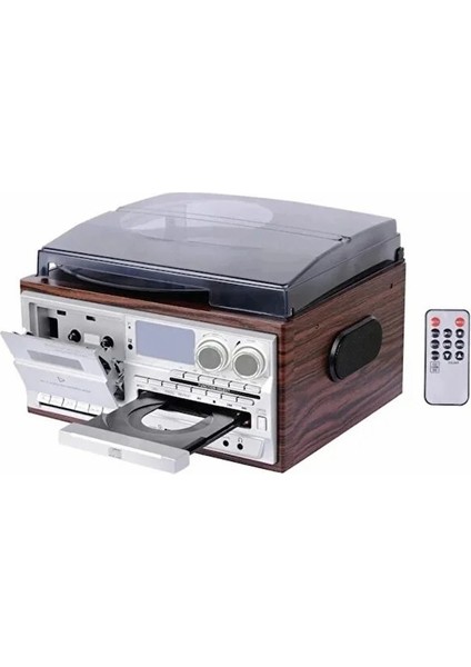 KN-110 Vintage Plak CD Kaset USB Bluetooth Tf Aux Özelikli Pikap modelleri