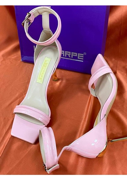 LES050 Pembe Tek Bantlı Platform Topuklu Abiye Ayakkabı Stiletto fırsatları