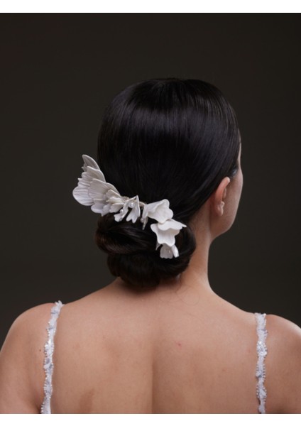 Yaprak ve Incili Düşük Topuz Gelin Saç Aksesuarı fiyatları