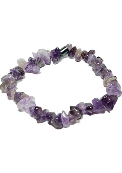 JTSS25DOB1511 Ametist Hematit Mor Janti Doğaltaş Bileklik