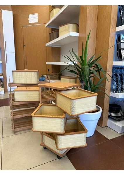 Ahşap Kare Sebzelik 4 Katlı Yana Açılır Krem Patates Soğan Tekerlekli Sebzelik fiyatları