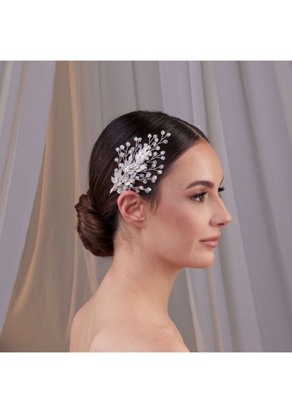 Kristal Boncuklu Gelin Saç Aksesuarı – Çift Taraflı Zarif Tasarım, 2'li Paket