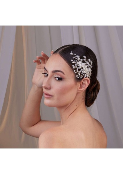 Kristal Boncuklu Gelin Saç Aksesuarı – Çift Taraflı Zarif Tasarım, 2'li Paket