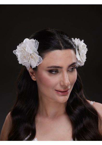 Dantel ve Incili Çiçek Gelin Saç Aksesuarı fiyatları