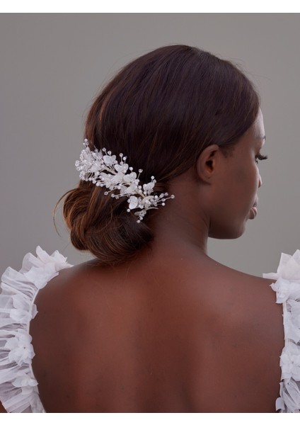 Kristal ve Inci Işlemeli Gelin Saç Aksesuarı – Düşük Topuz Için Işıltılı Tasarım fiyatları
