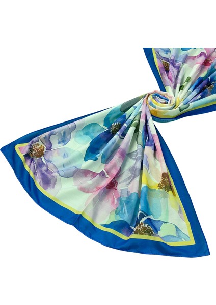 Vav Ipek Soft Pamuk Şal 75X190 cm - Çiçek Desenli