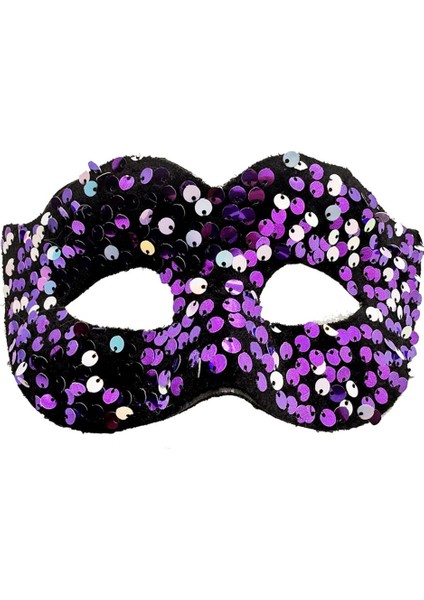 Nessiworld Mor Renk Arkadan Lastikli Pul Payet Işlemeli Balo After Parti Maskesi fırsatları